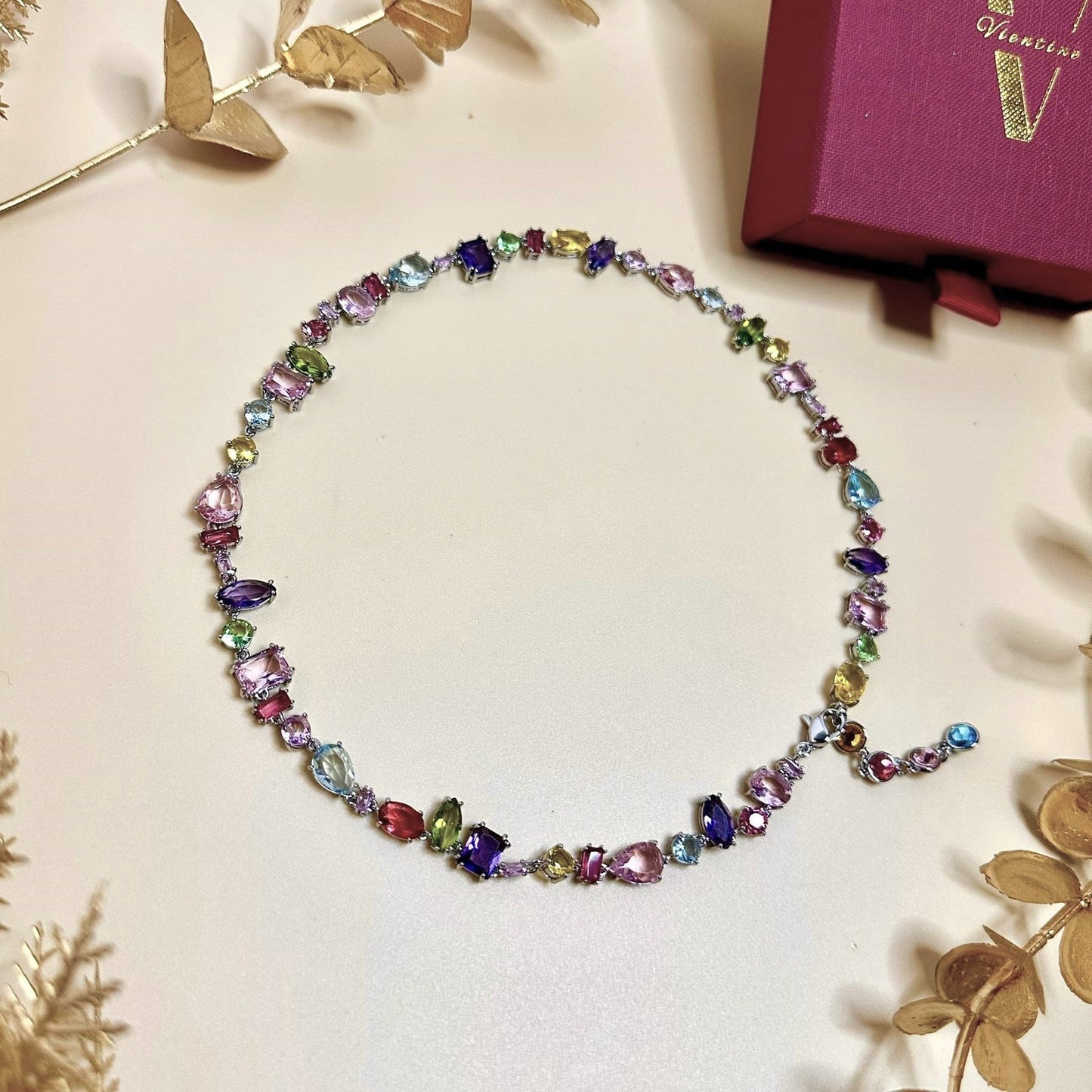 Cotton Candy Crystals Necklace